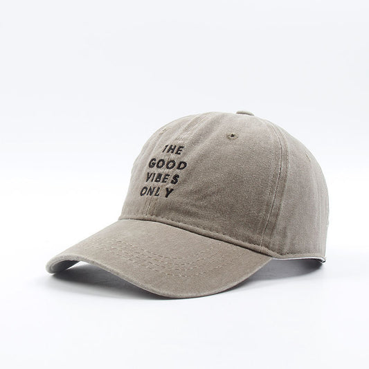 Men's Washed "THE GOOD VIBES ONLY" Dad Snapback Hats