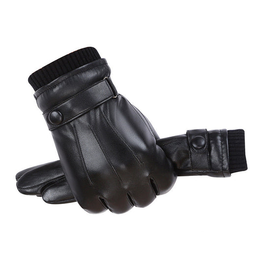Men's PU Autumn and Winter Touch Screen Gloves