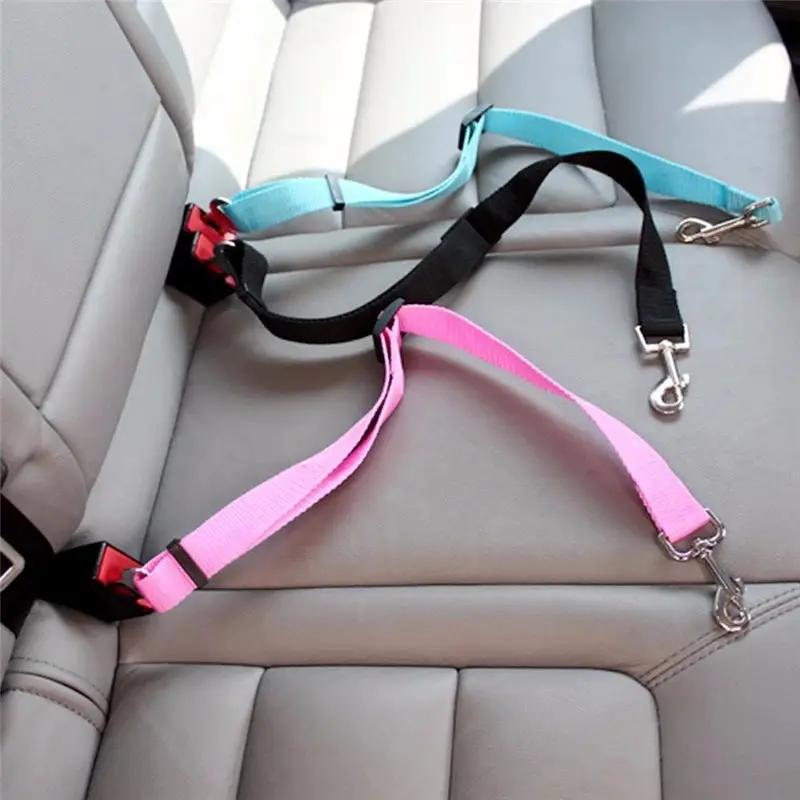 Adjustable Pet Cat Dog Car Seat Belt Pet Seat Vehicle Dog Harness Lead Clip Safety Lever Traction Dog Collars Dogs Accessoires Pets Products by GJG Denim
