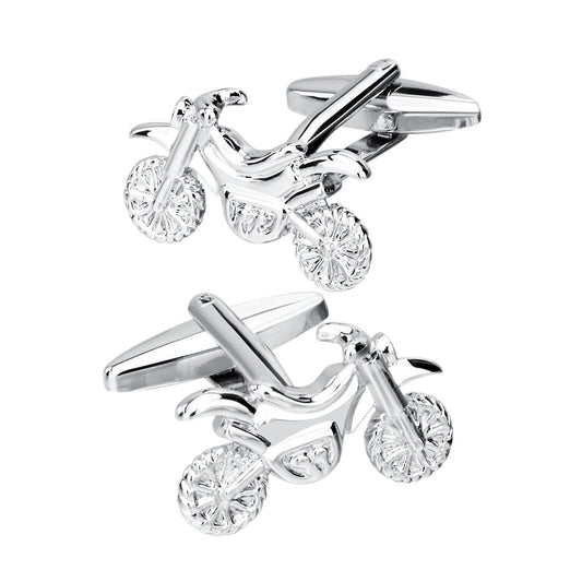 Men's Silver Motorcycle Cuff links