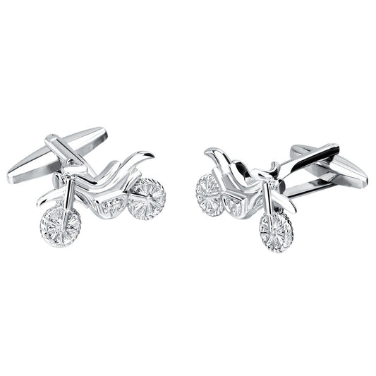 Men's Silver Motorcycle Cuff links