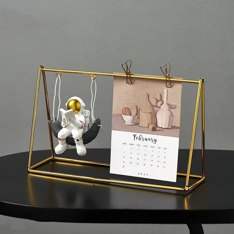 Home Decoration Accessories For Living Room Astronaut Statues Office Desk Decoration Space Man Figurines No paper calendar by GJG Denim