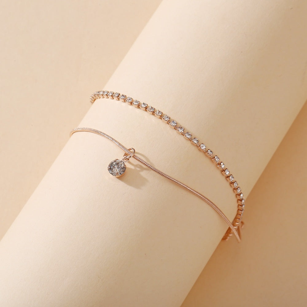 Bohemian Beads Anklets for Women Boho Cubic Zirconia Anklet Ankle Bracelet on Leg Anklet Jewellery