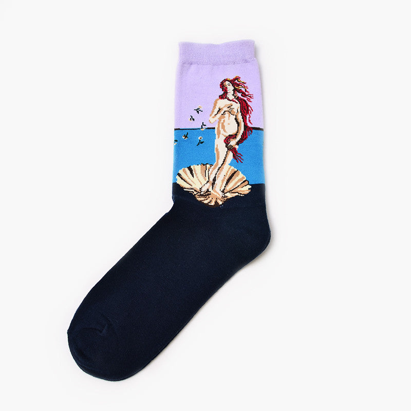 Men's Retro World Famous Oil Painted Socks