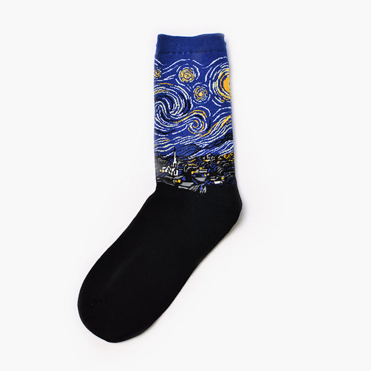 Men's Retro World Famous Oil Painted Socks