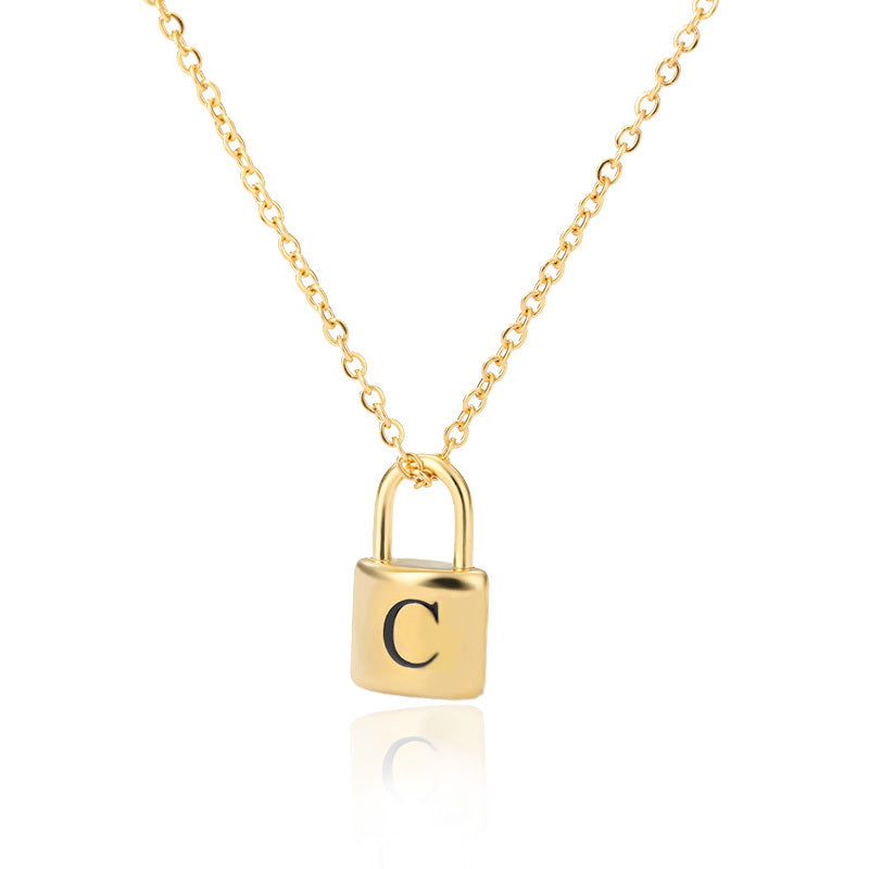 Letter Lock Necklace For Men