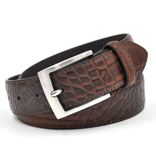 Mens  Fashion Waist Belts Faux Pattern With Split Leather Luxury Male Designer Belt Accessories