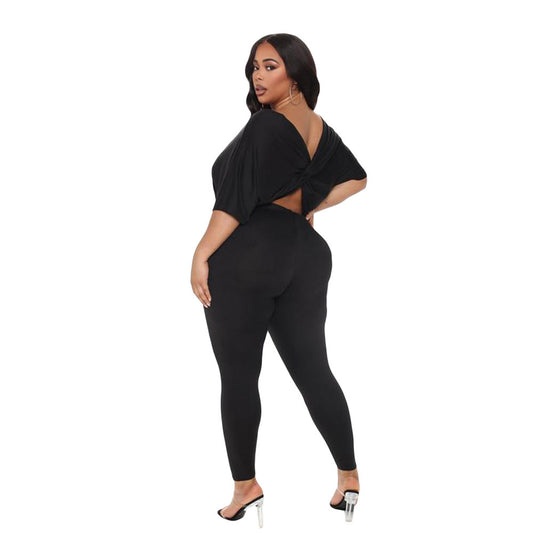 Twist Backless T-Shirt Pants Set