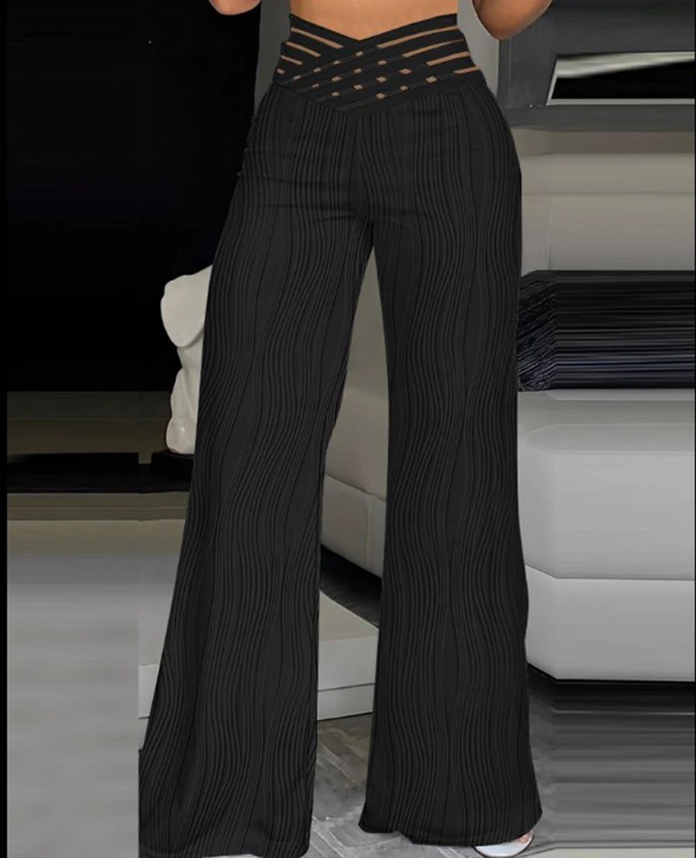 Jacquard Stretch Fabric Bootcut Pants Women by GJG Denim