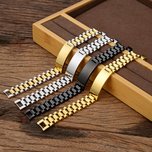 A Sleek Fashion Forward Alloy Bracelet For Men