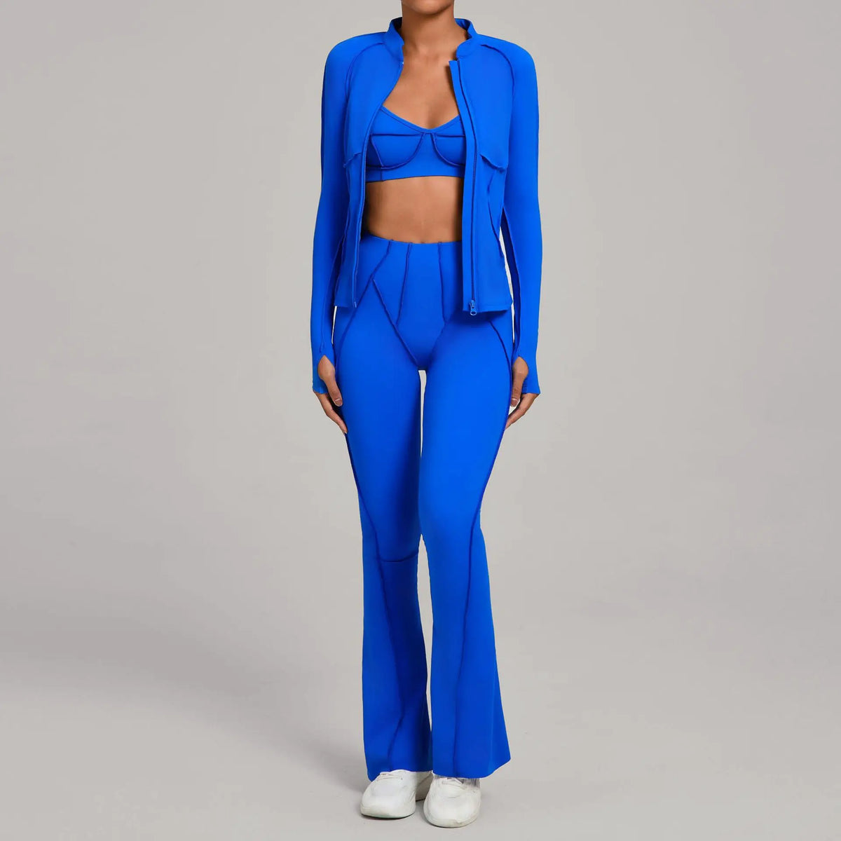 Women's Zip Up Top And Yoga Pants Set by GJG Denim