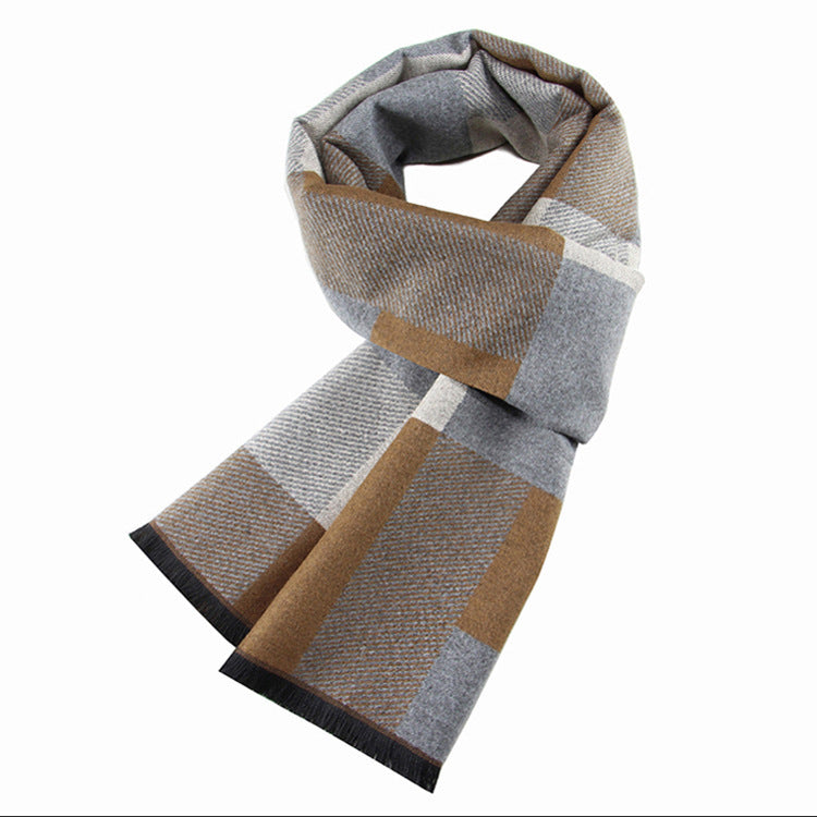 Men's Wool-like Scarf Plaid