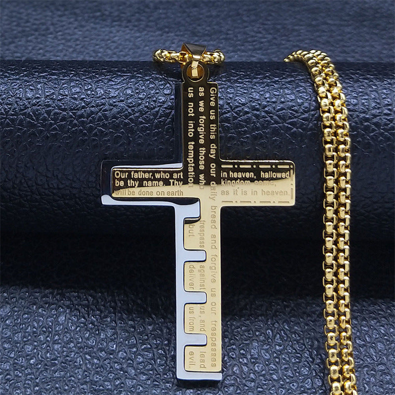 Stainless Steel Cross Necklace For Men
