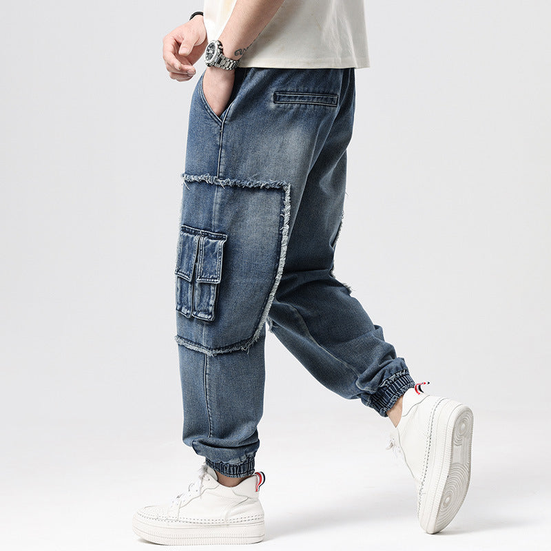 Men's Nostalgic Retro Multi-pocket Jeans