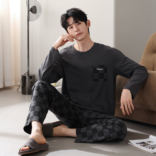 Men's Cotton Long Sleeve Casual Pajamas
