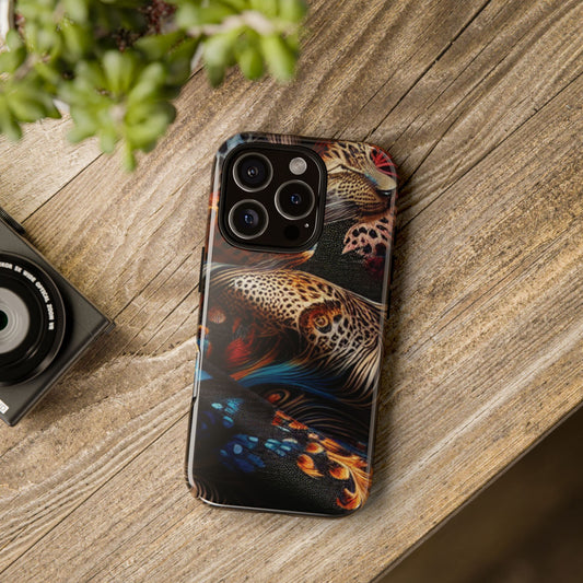 Stylish Tough Phone Case with Elegant Black and Gold Design