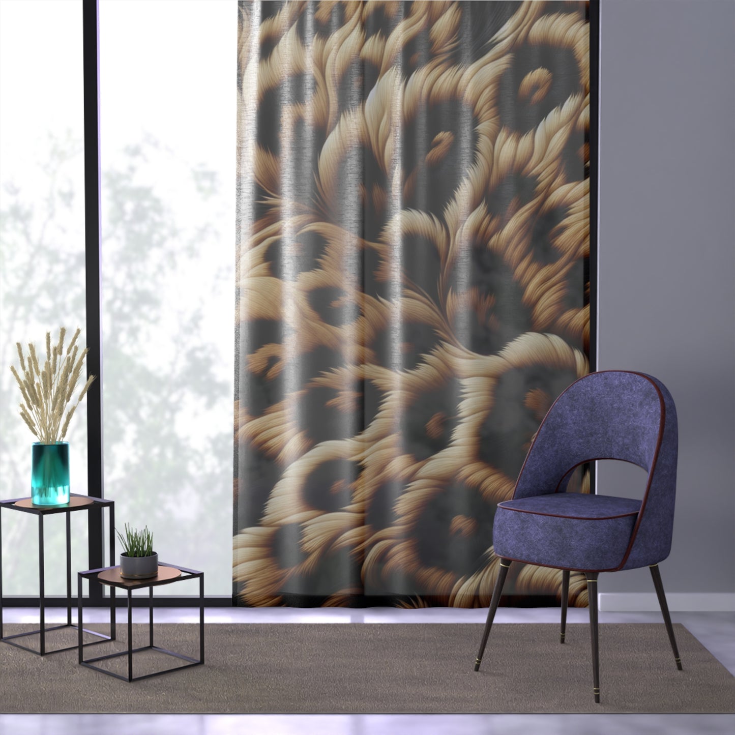 Elegant Animal Print Window Curtain, Chic Home Decor, Living Room Curtains, Boho Style Drapes, Unique Birthday Gift, Stylish Window [...]