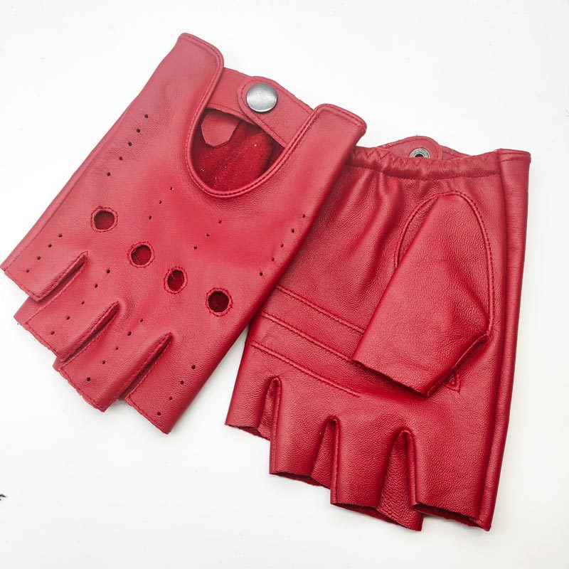 Men's Winter Sheepskin Half Finger Gloves