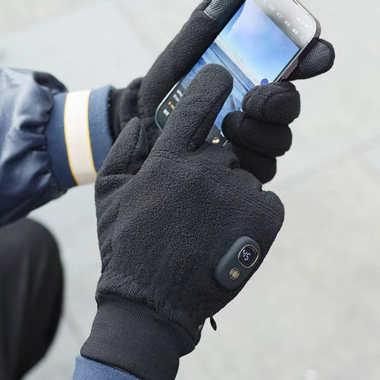 Men's Warm Thick Windproof Electric Heating Gloves