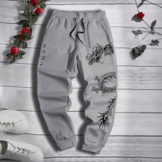 Men's Printed Loose Lace-up Sweatpants