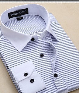 Men's Striped Business Long Sleeve Shirts