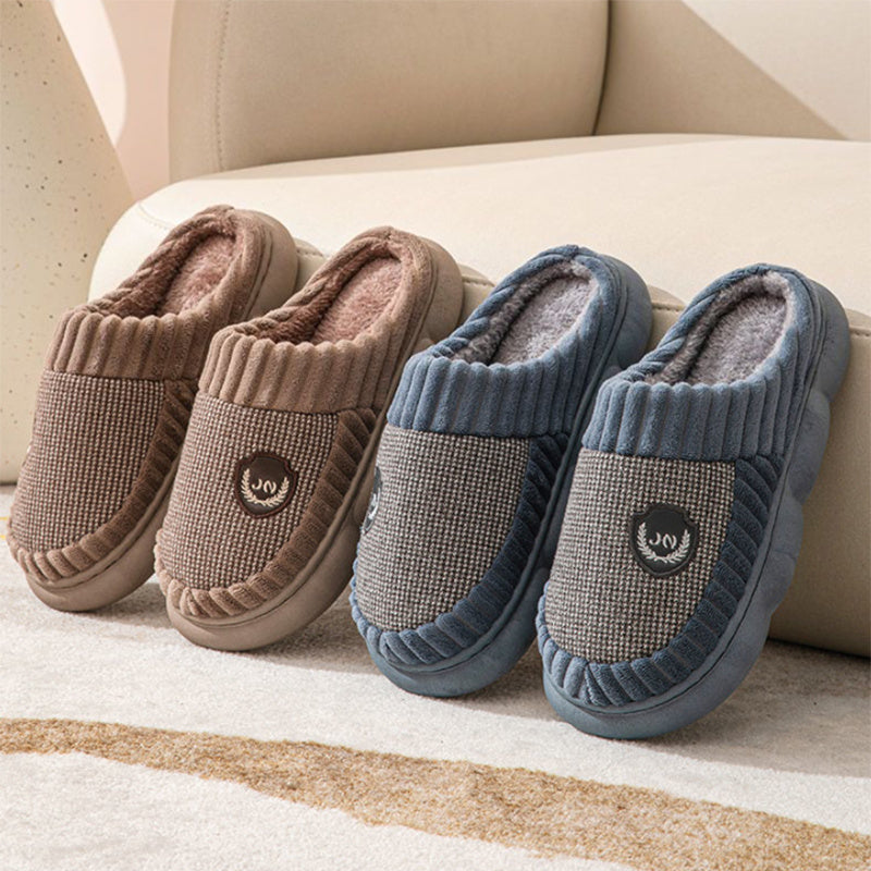 Men's Colorblock Indoor Thick-soled Fleece Sippers