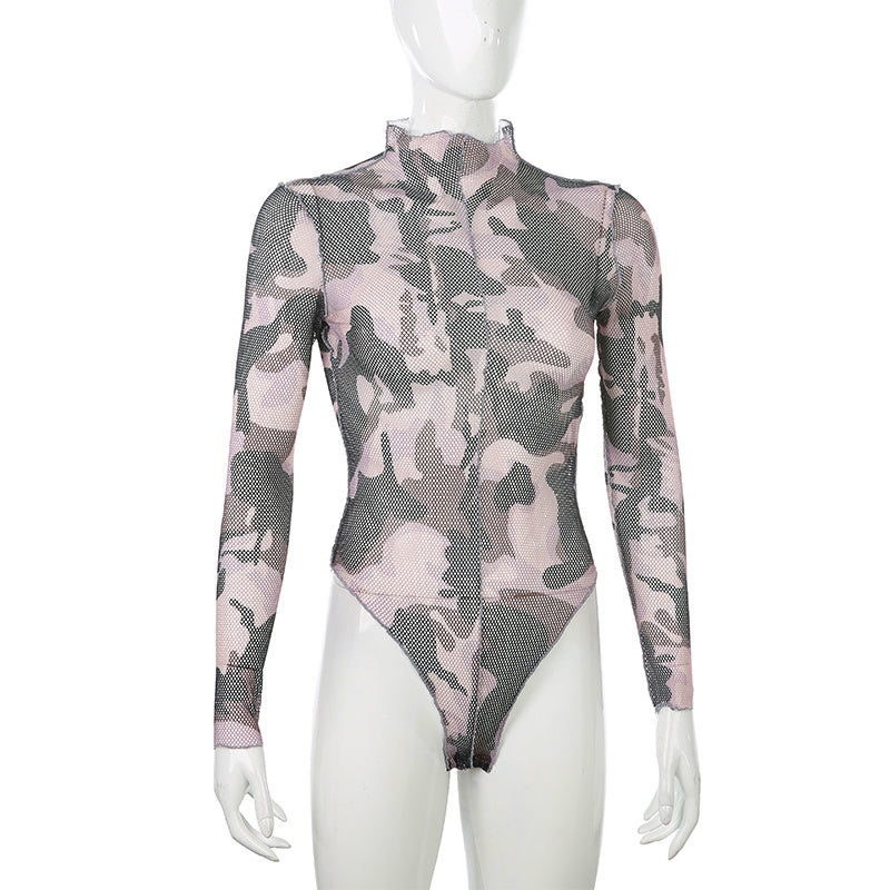 Mesh headpiece bodysuit