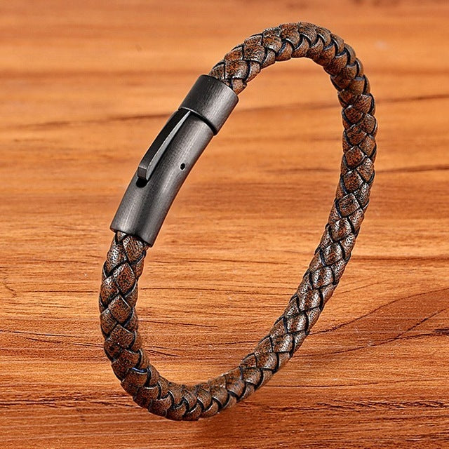 Men's Braided Stainless Steel Clasp Bracelet