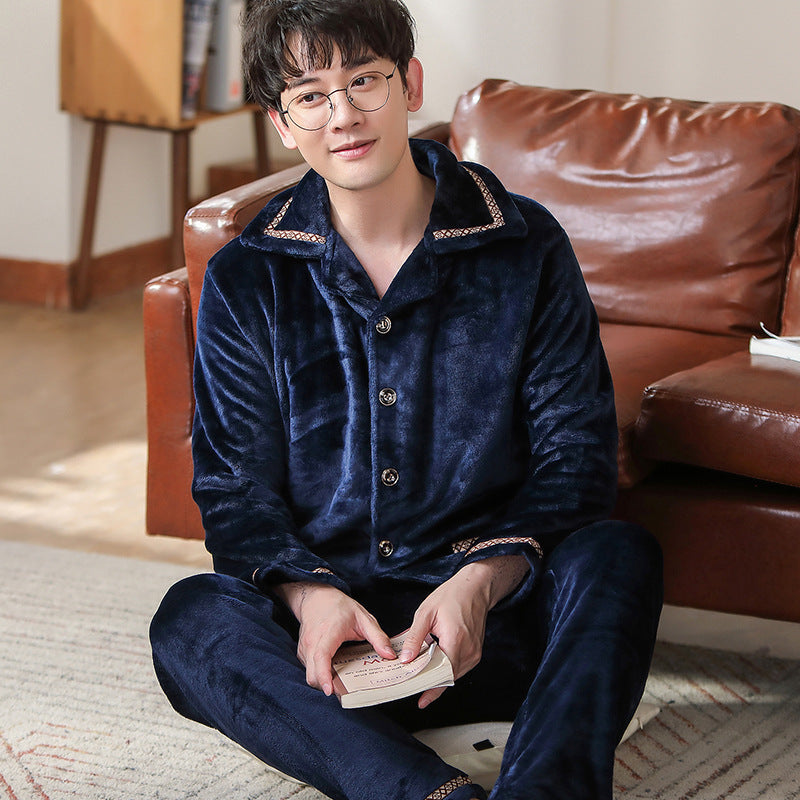 Men's Long Sleeve Cardigan Pajamas