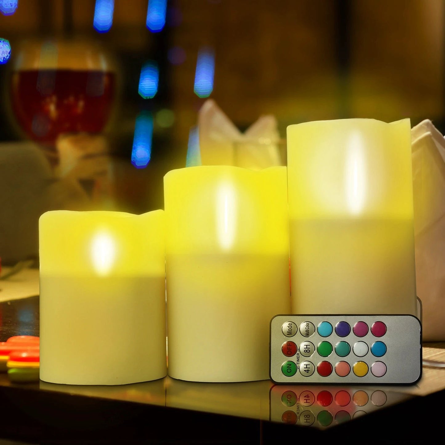 6Pc Flameless Candles Votive Candles Wireless Battery Operated LED Flickering Candles With Remote Control Timer by GJG Denim