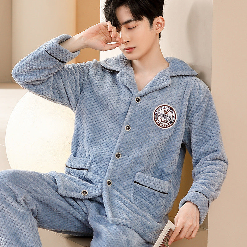 Men's Long Sleeve Cardigan Pajamas