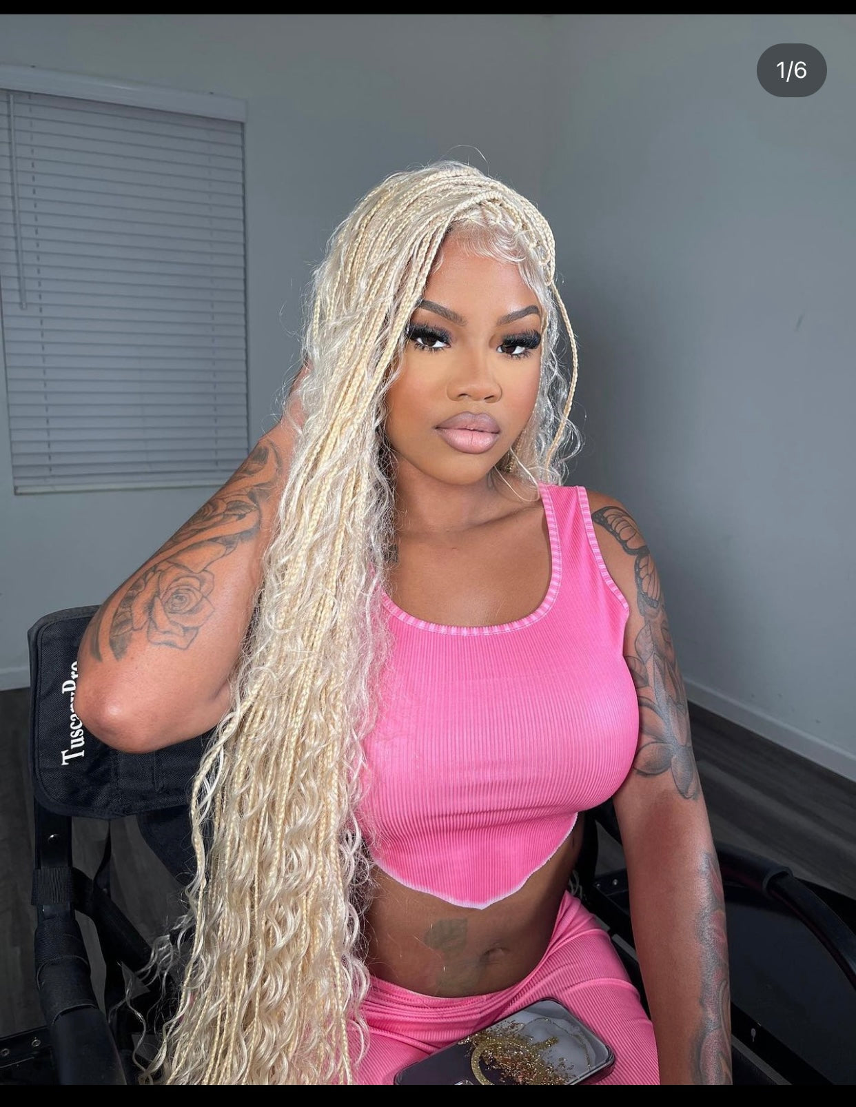 Bohemian Knotless Braid Wig "HD Full Lace" Blondy