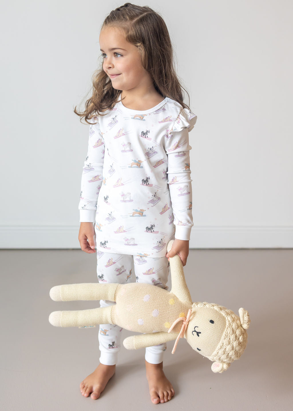 Ski Pups Girl Pima Long Pajama Set