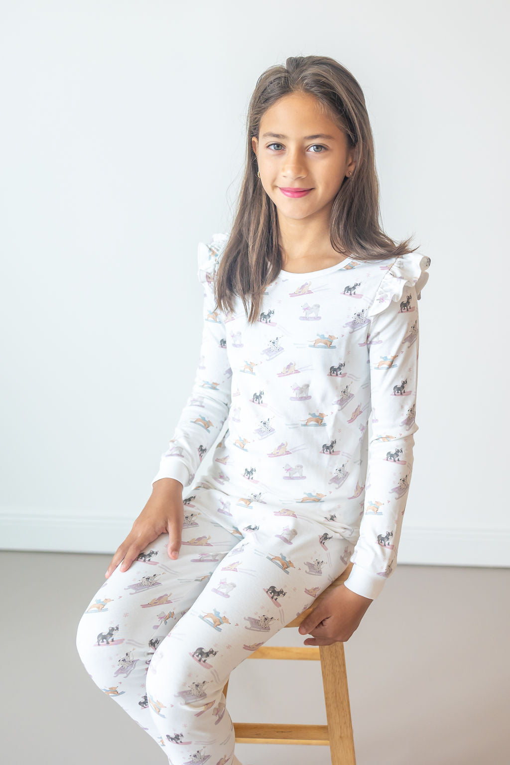 Ski Pups Girl Pima Long Pajama Set