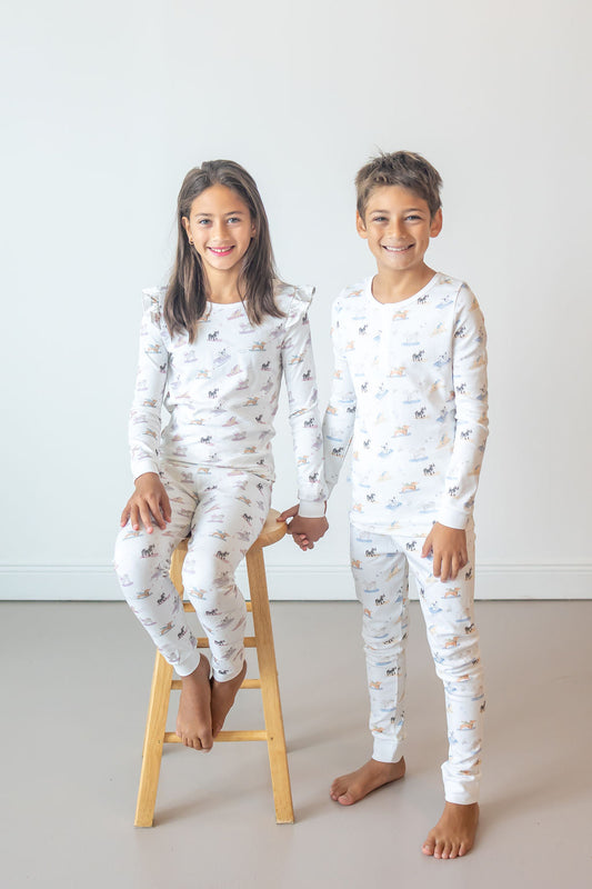 Ski Pups Girl Pima Long Pajama Set