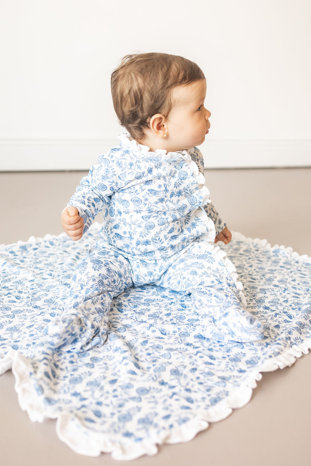 Floral Bunnies Pima Baby Pajama