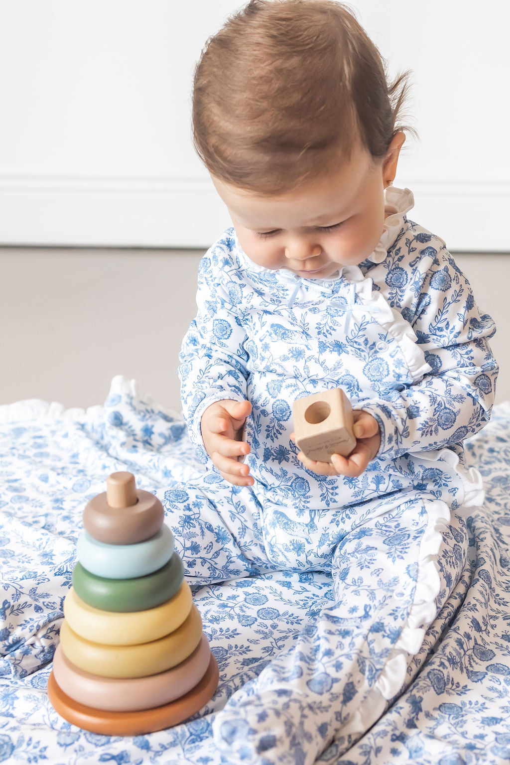 Floral Bunnies Pima Baby Pajama