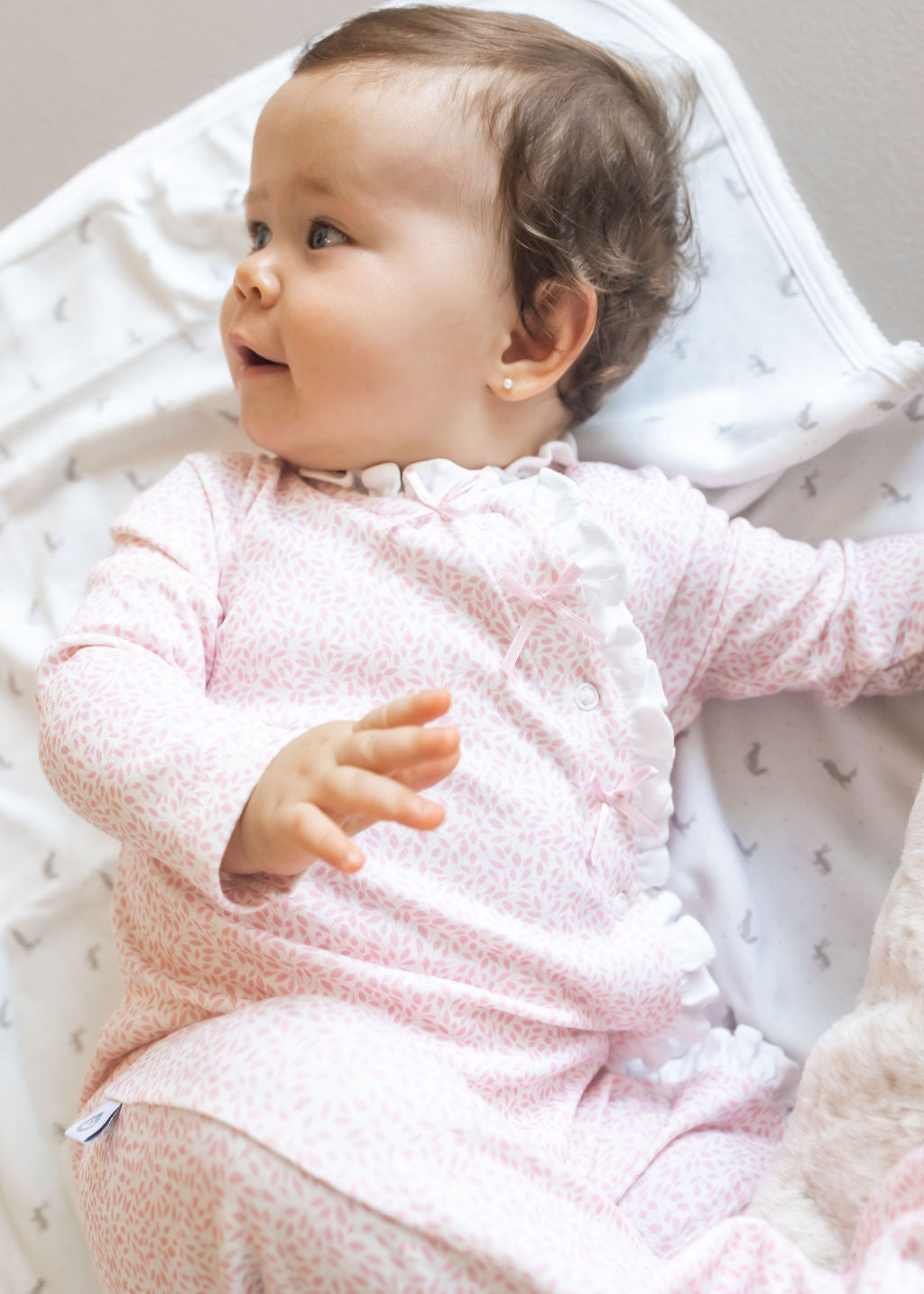 Pink Leaves Pima Baby Pajama