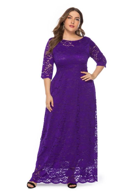 Plus size women's new elegant lace dress by Lady Ros