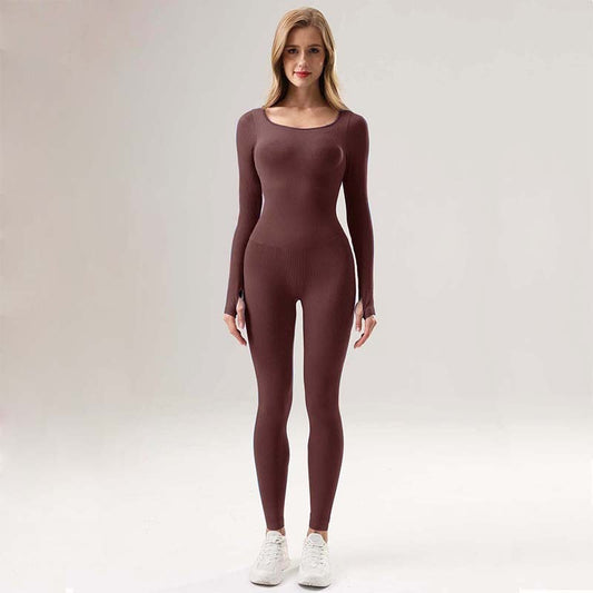 Sports Workout Clothes Slim Thread Long Sleeve Tights