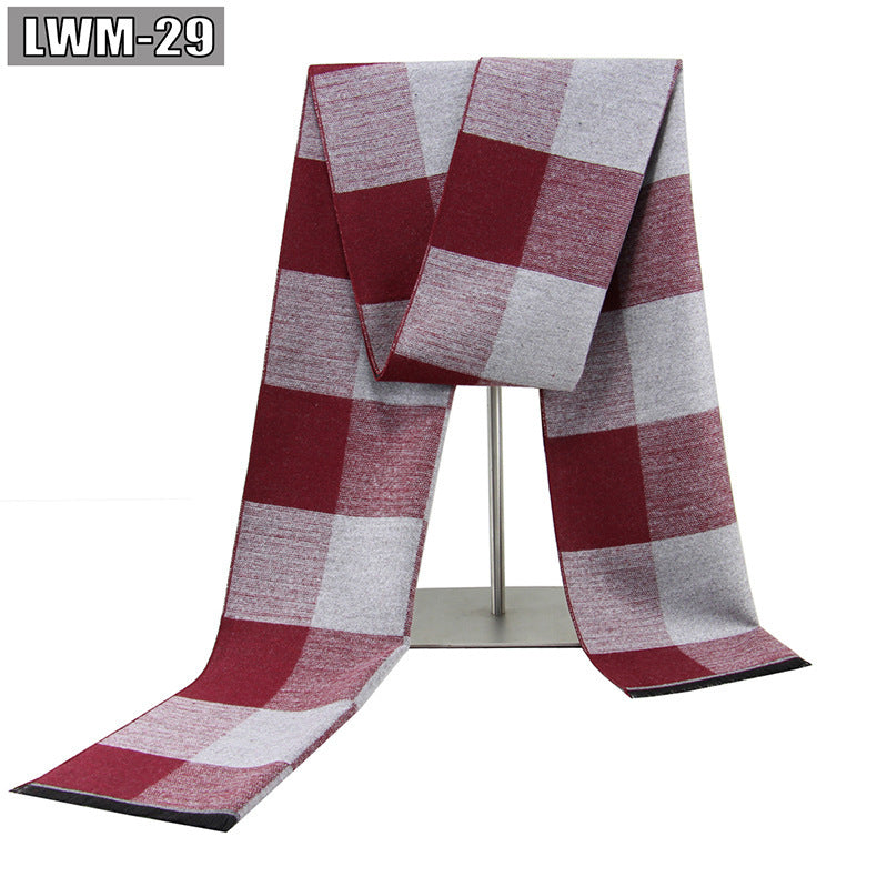 Men's Cashmere Autumn And Winter Business Plaid Scarf