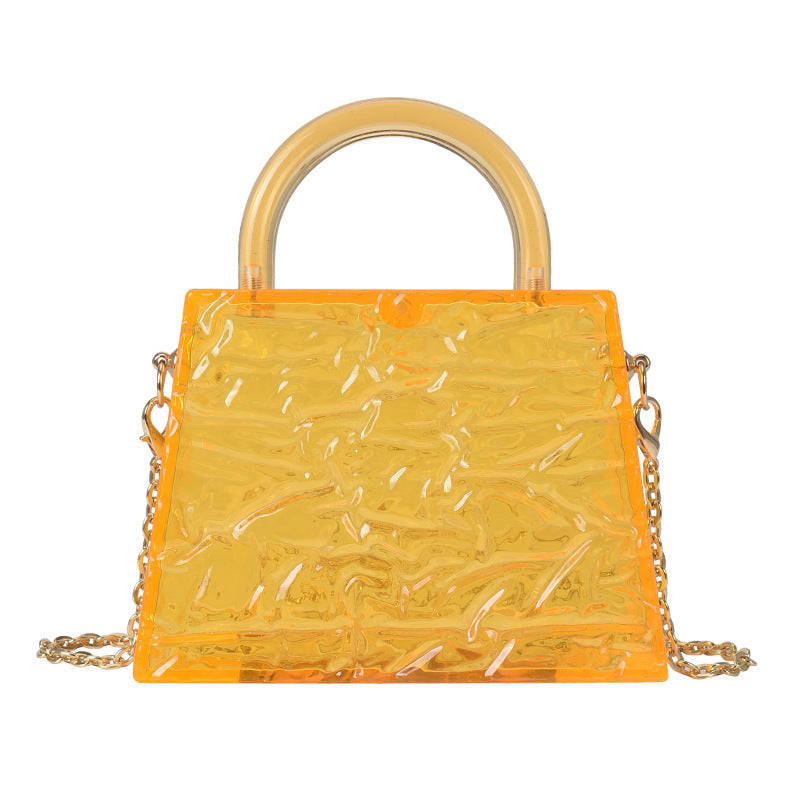 Super Mini Transparent Chain Small hand Bag Lipstick Bag Headphone Bag Women