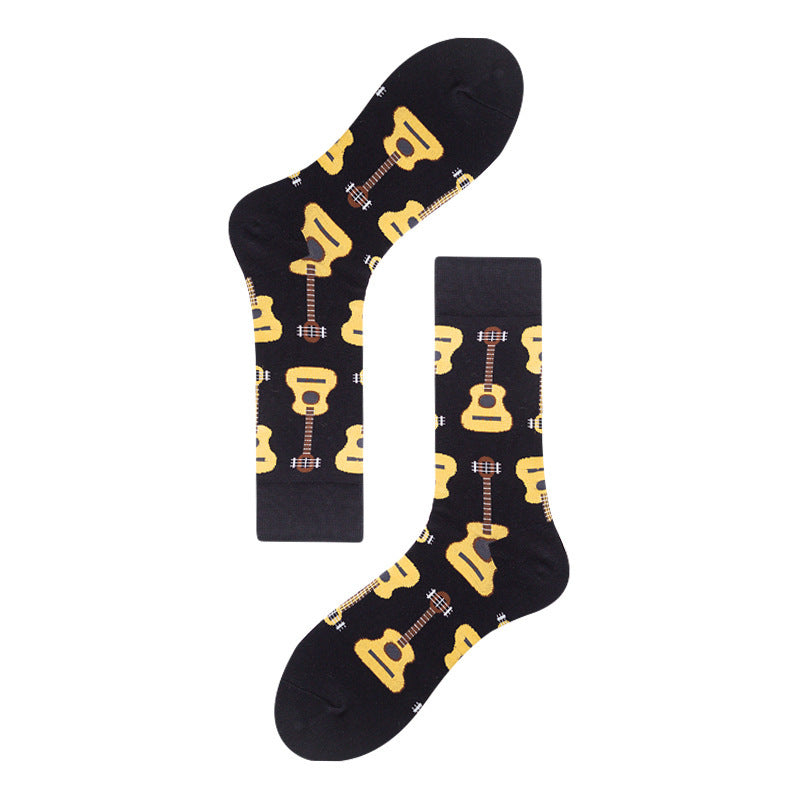 Men's  Colorful Guitar Cotton Socks