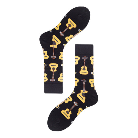 Men's  Colorful Guitar Cotton Socks