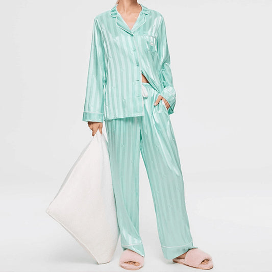 Ins Style Mint striped Pajamas