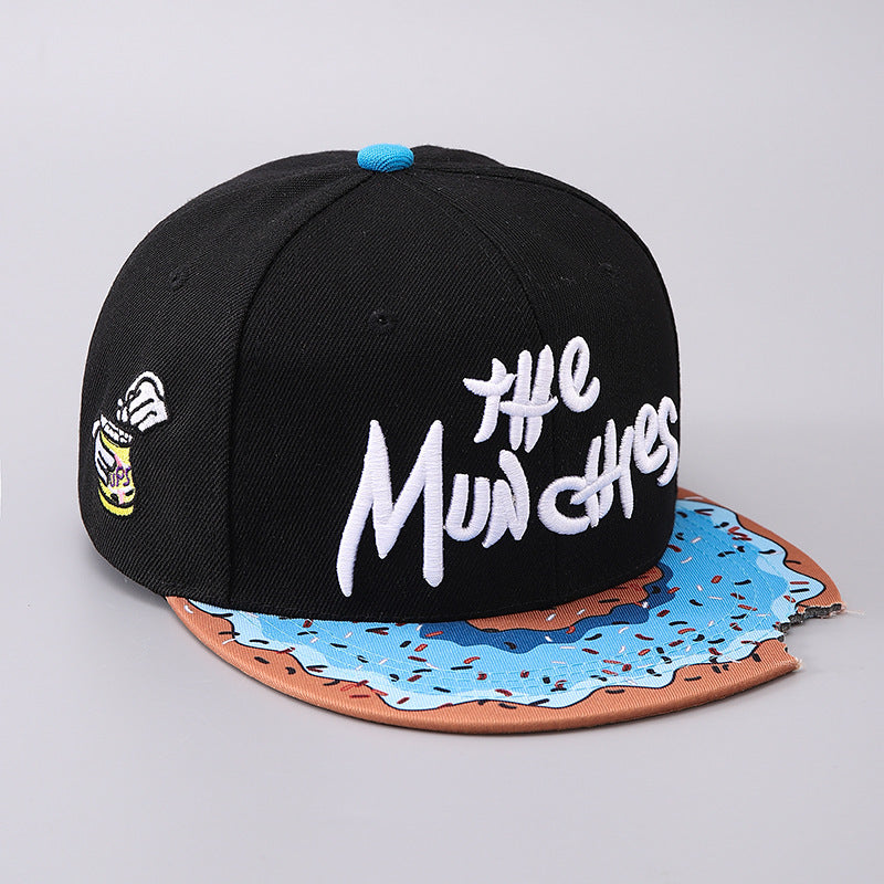 Men's Flat Brim Missing Corner Snack Baseball Cap