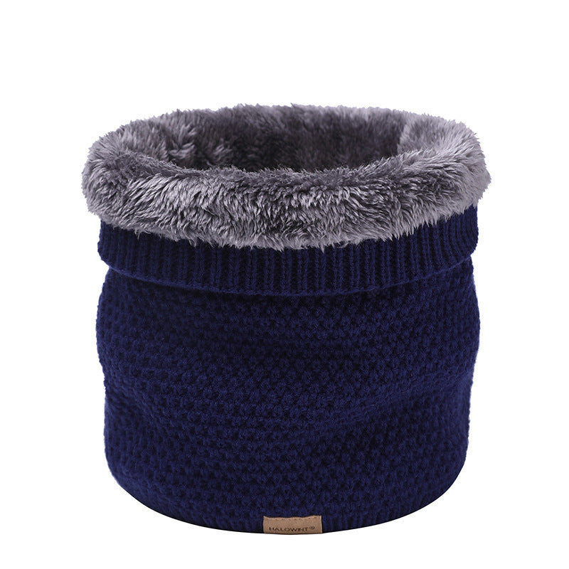 Men's Knitted Velvet Padded Neck Protection Scarf