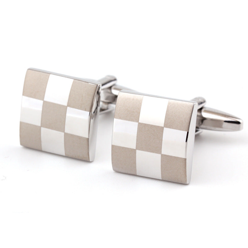 Men's Square Plaid Cufflinks
