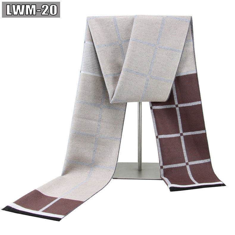 Men's Cashmere Autumn And Winter Business Plaid Scarf