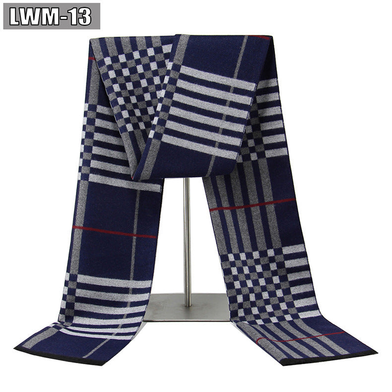 Men's Cashmere Autumn And Winter Business Plaid Scarf